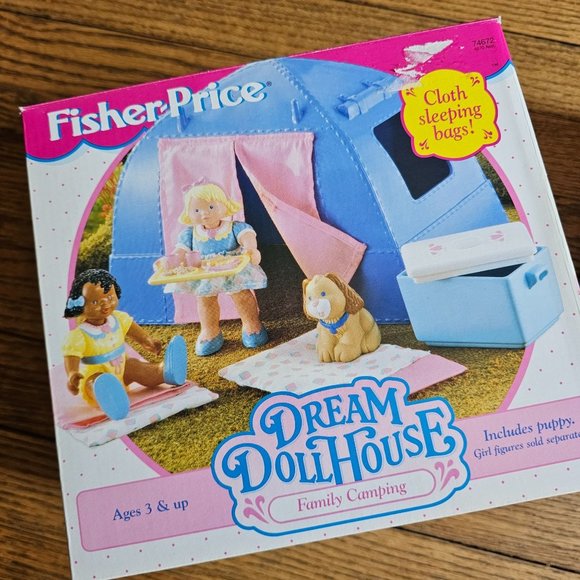 Vintage Fisher Price Dream Dollhouse Family Camping Tent - Picture 7 of 7